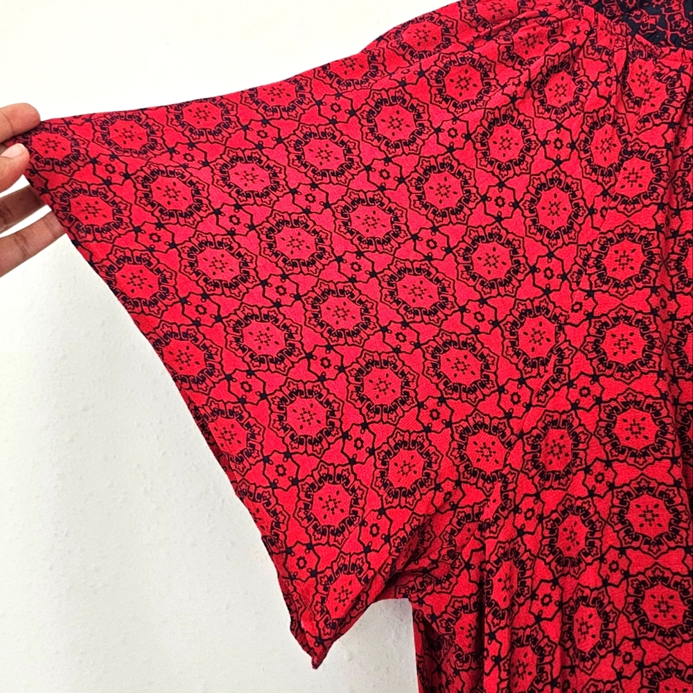 Anthropologie Red Printed Dress - Picture 3 of 3